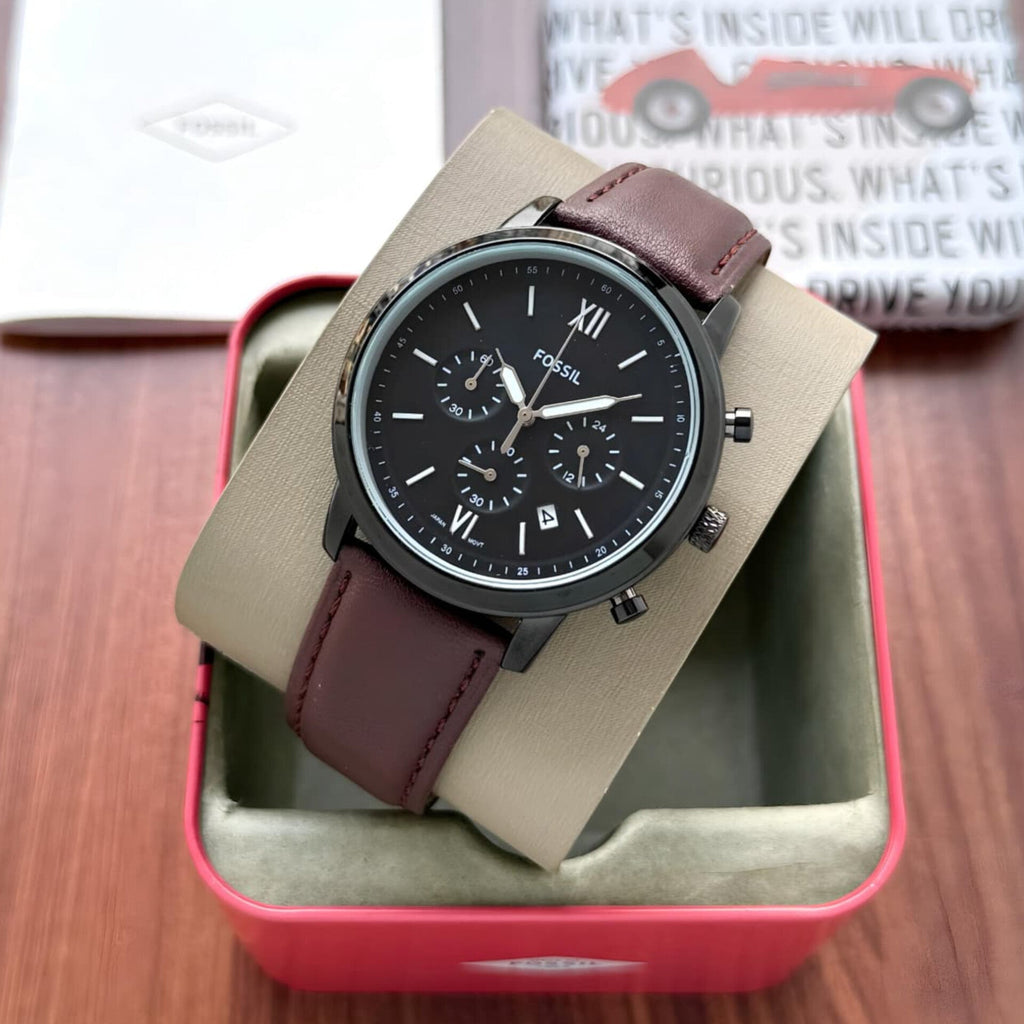 FOSSIL NEUTRA BLACK BROWN CHRONOGRAPH WATCH