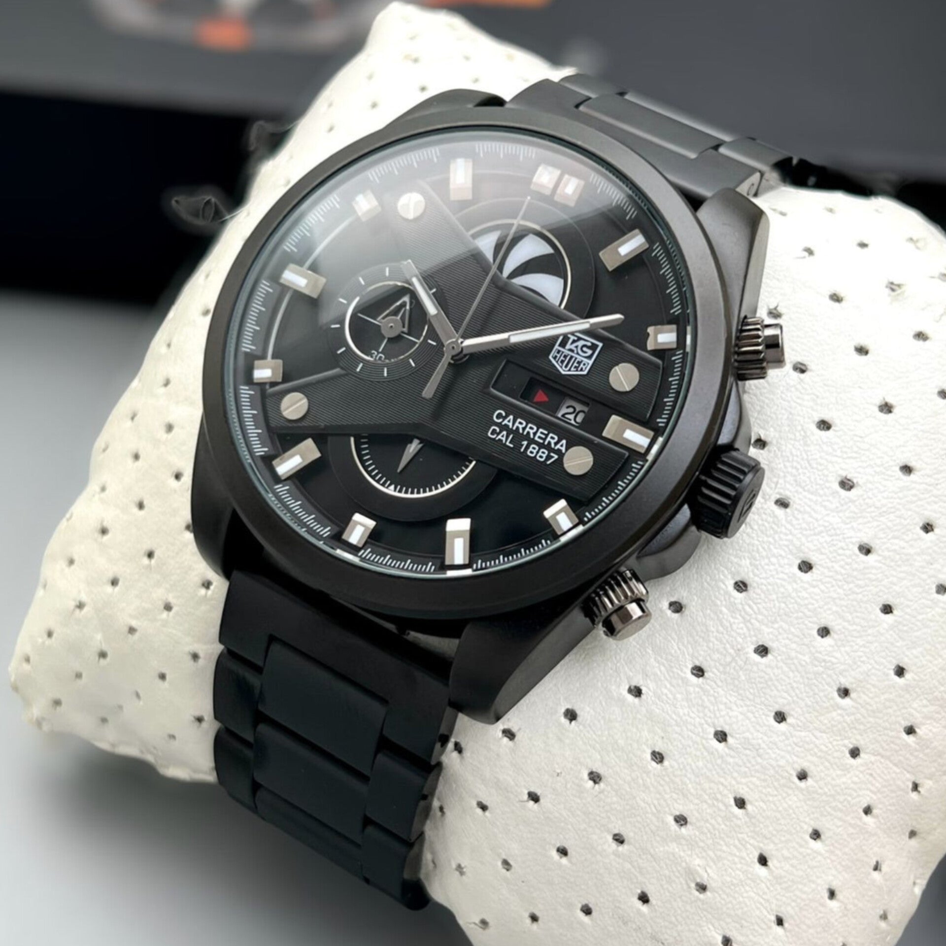TAG HEUER CR7 FULL BLACK CHRONOGRAPH WATCH WITH METAL BELT