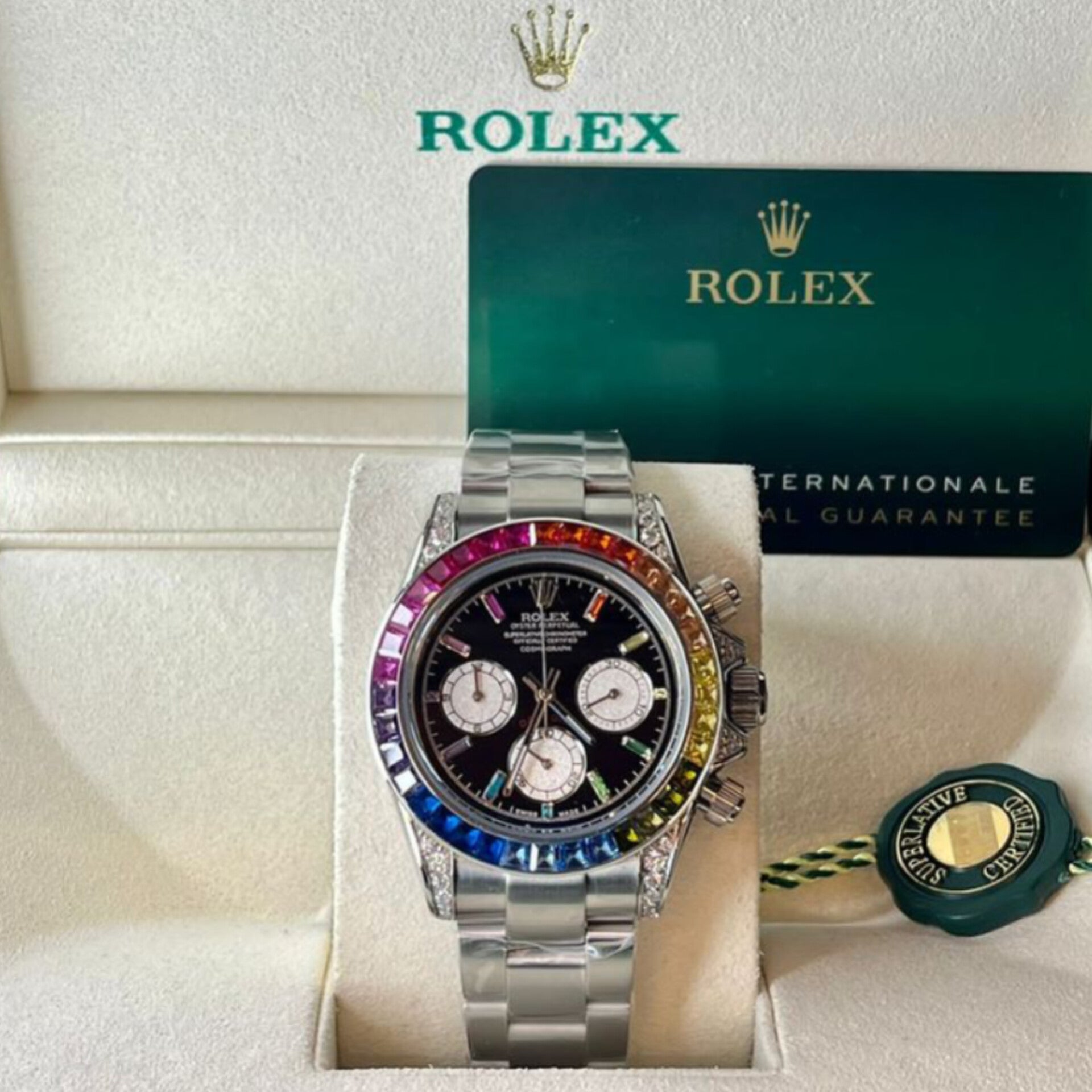 ROLEX RAINBOW CHRONOGRAPH WATCH (SILVER)