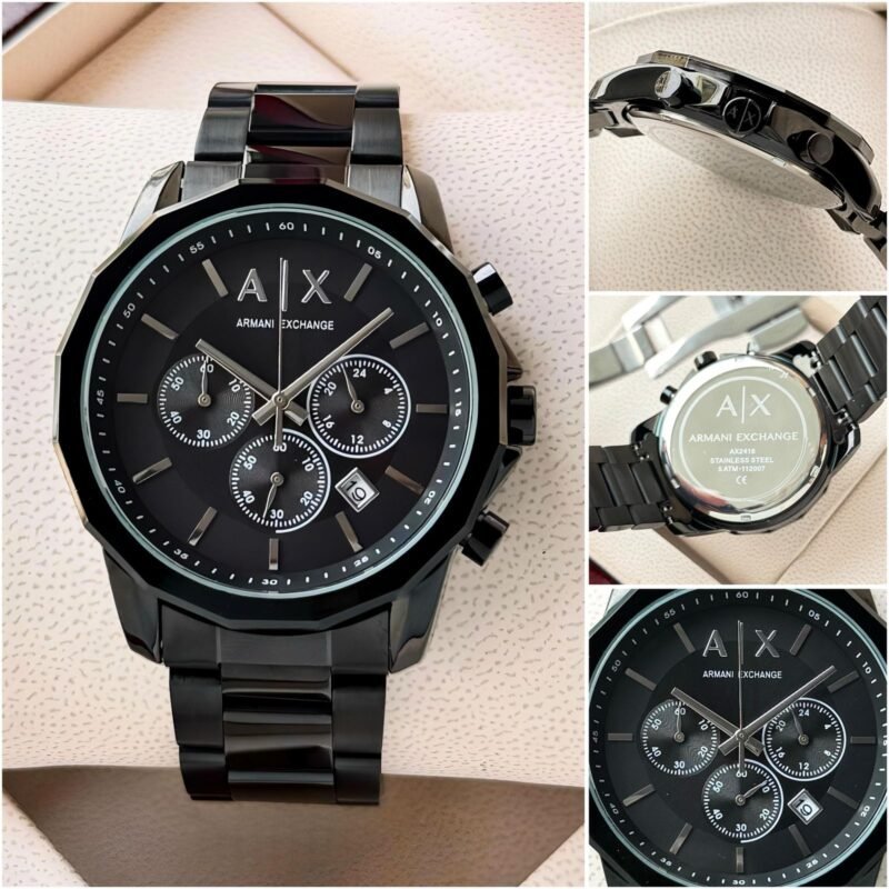 ARMANI EXCHANGE GUNMETAL CHRONOGRAPH FULL BLACK