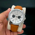 FOSSIL GRANT BROWN WHITE CHRONOGRAPH WATCH
