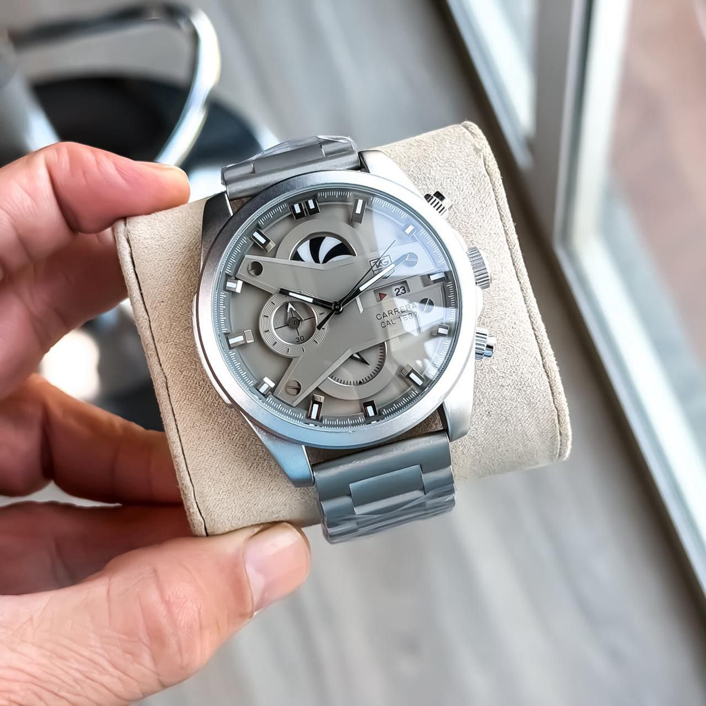 TAG HEUER CR7 DIAGNO GREY CHRONOGRAPH WATCH WITH METAL BELT