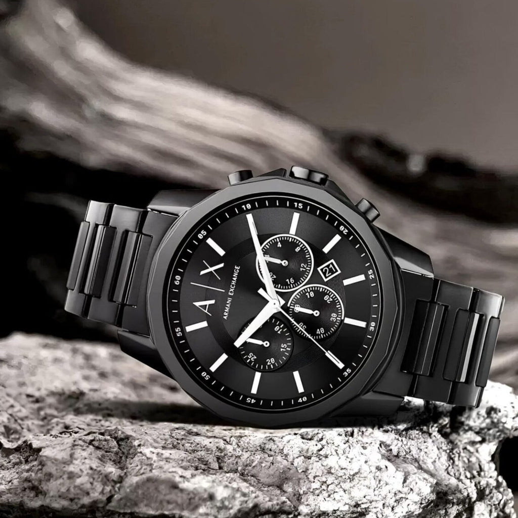 ARMANI EXCHANGE GUNMETAL CHRONOGRAPH FULL BLACK