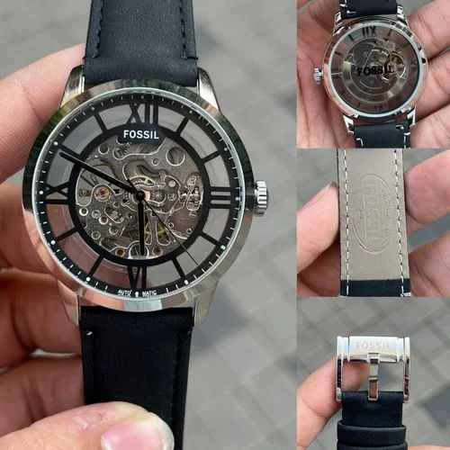 FOSSIL TOWNSMEN SILVER BLACK AUTOMATIC