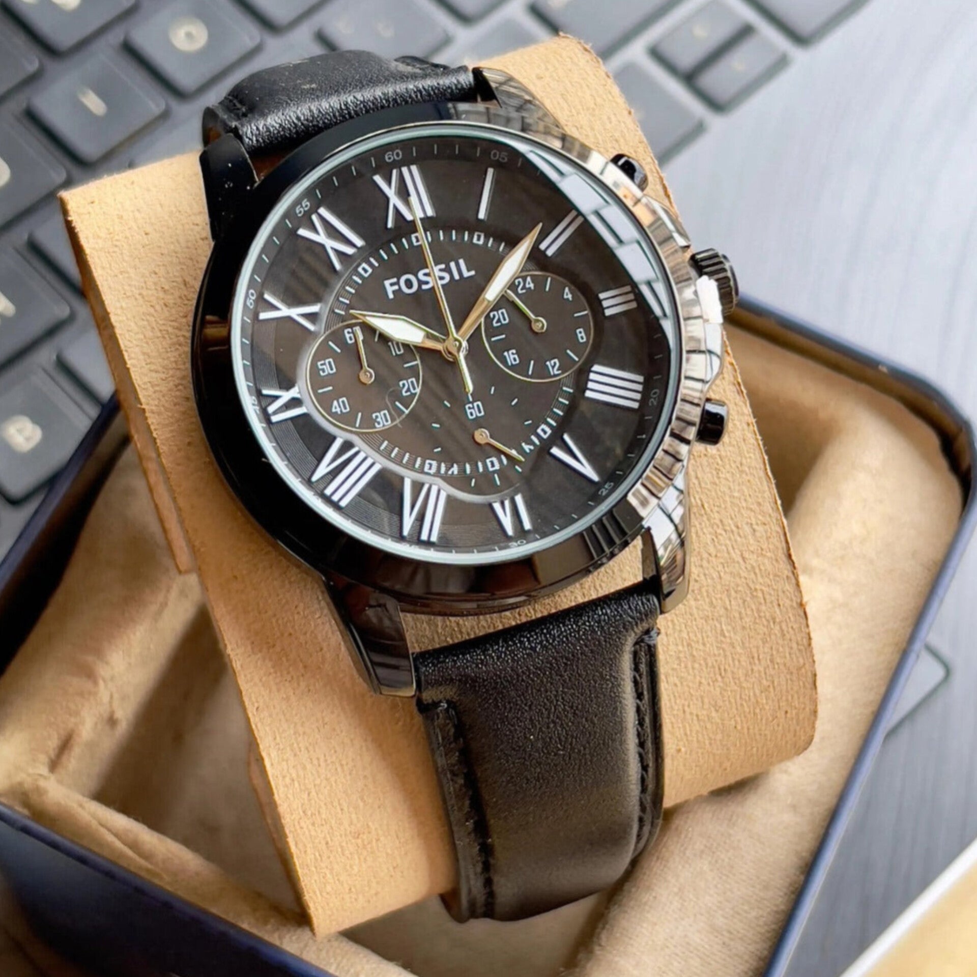 FOSSIL GRANT BLACK CHRONOGRAPH WATCH