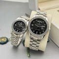 ROLEX DAY DATE SILVER BLACK (COUPLE WATCH)