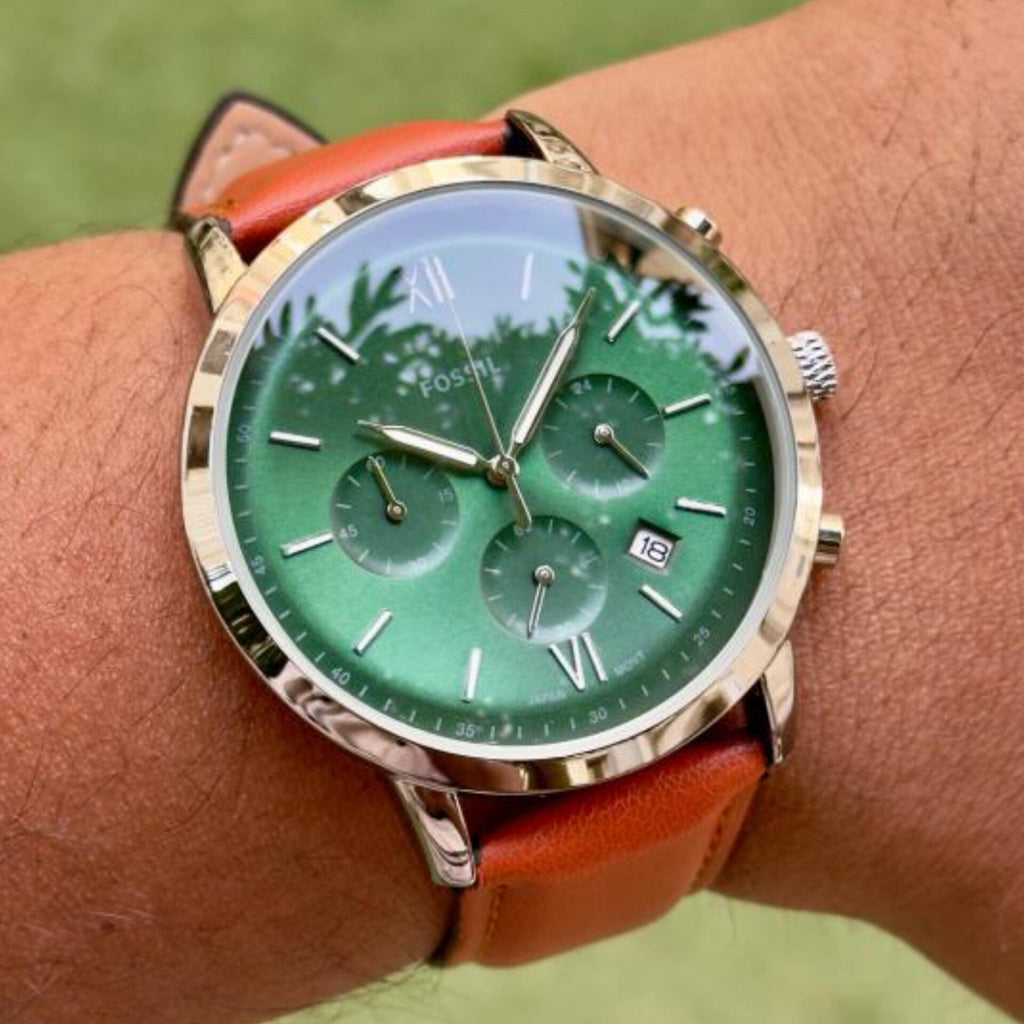 FOSSIL NEUTRA GREEN BROWN CHRONOGRAPH WATCH