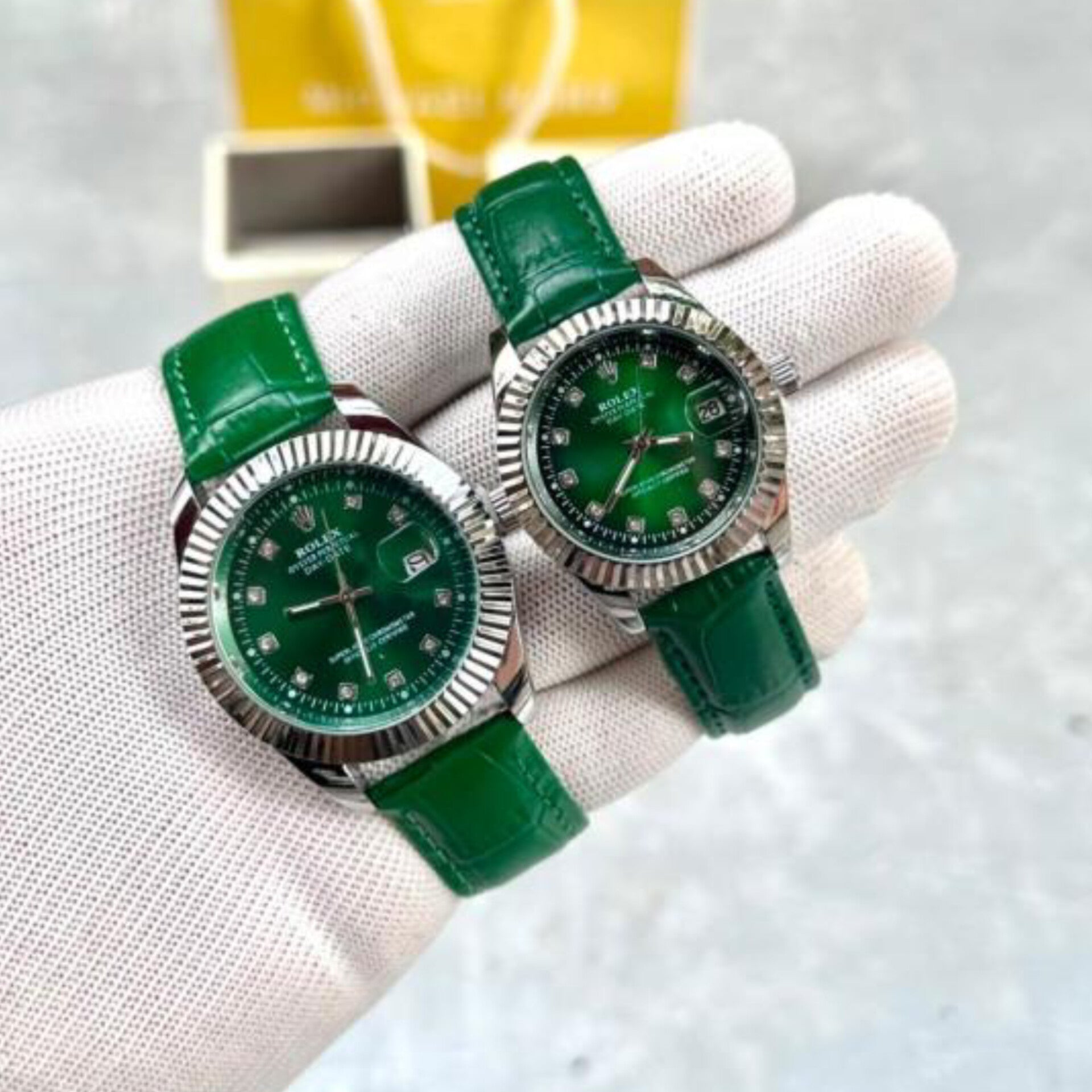 ROLEX DATEJUST GREEN (COUPLE WATCH)