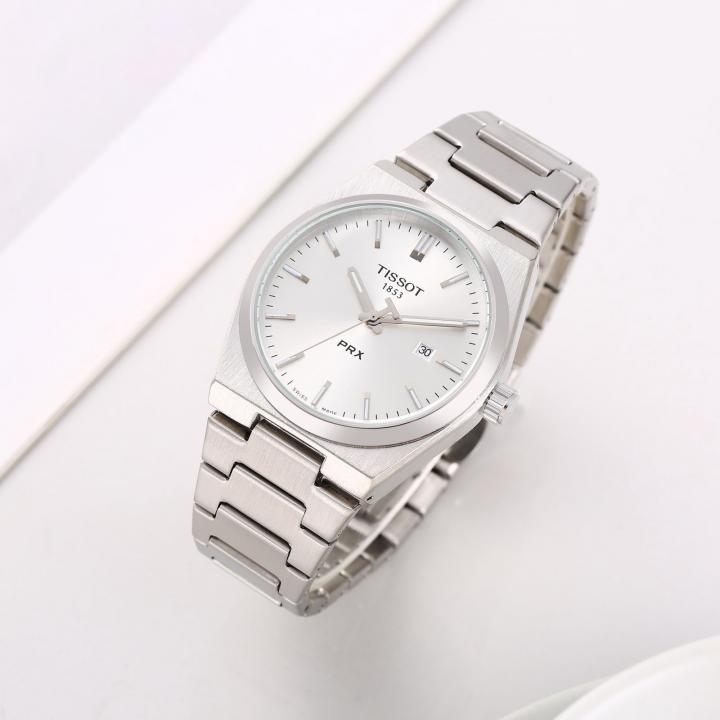 TISSOT PRX POWERMATIC WATCH (WHITE SILVER)