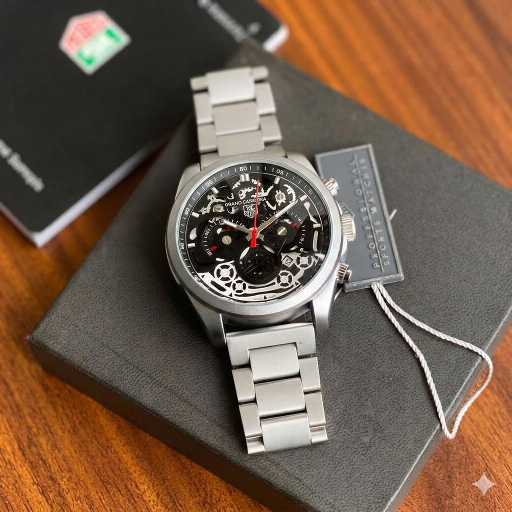 TAG HEUER CR7 DIAGNO GREY CHRONOGRAPH WATCH WITH METAL BELT