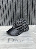 Christian Dior All Black Premium Monogram Unisex Cap With Brand Polly Bag