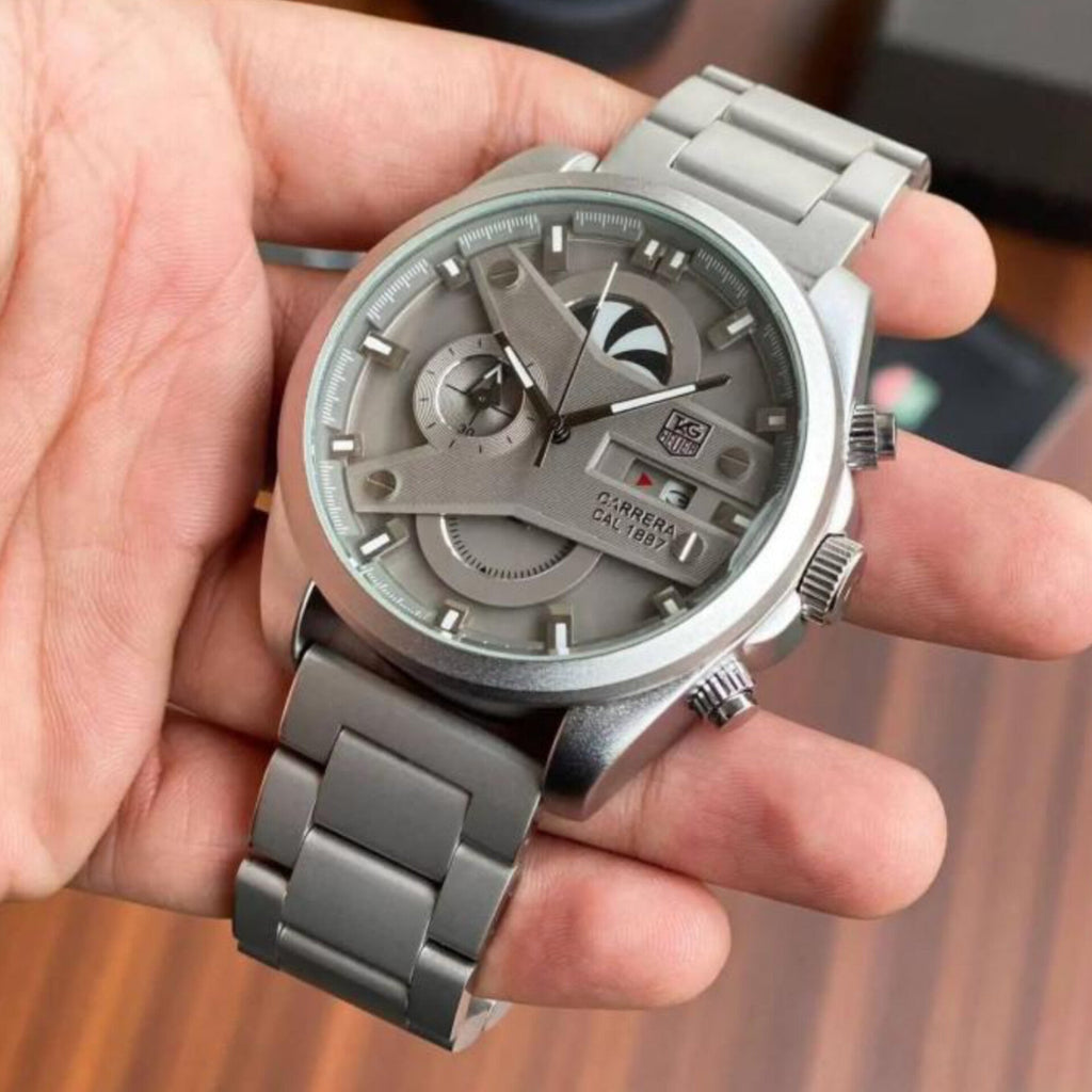 TAG HEUER CR7 DIAGNO GREY CHRONOGRAPH WATCH WITH METAL BELT