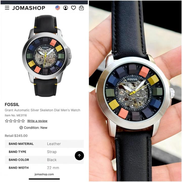 FOSSIL GRANT SKELETON AUTOMATIC WATCH