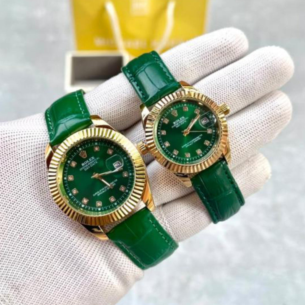 ROLEX DATEJUST GREEN (COUPLE WATCH)