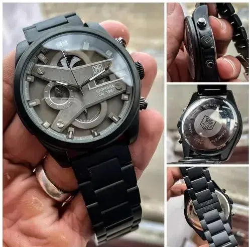 TAG HEUER CR7 GREY BLACK CHRONOGRAPH WATCH WITH METAL BELT