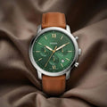 FOSSIL NEUTRA GREEN BROWN CHRONOGRAPH WATCH