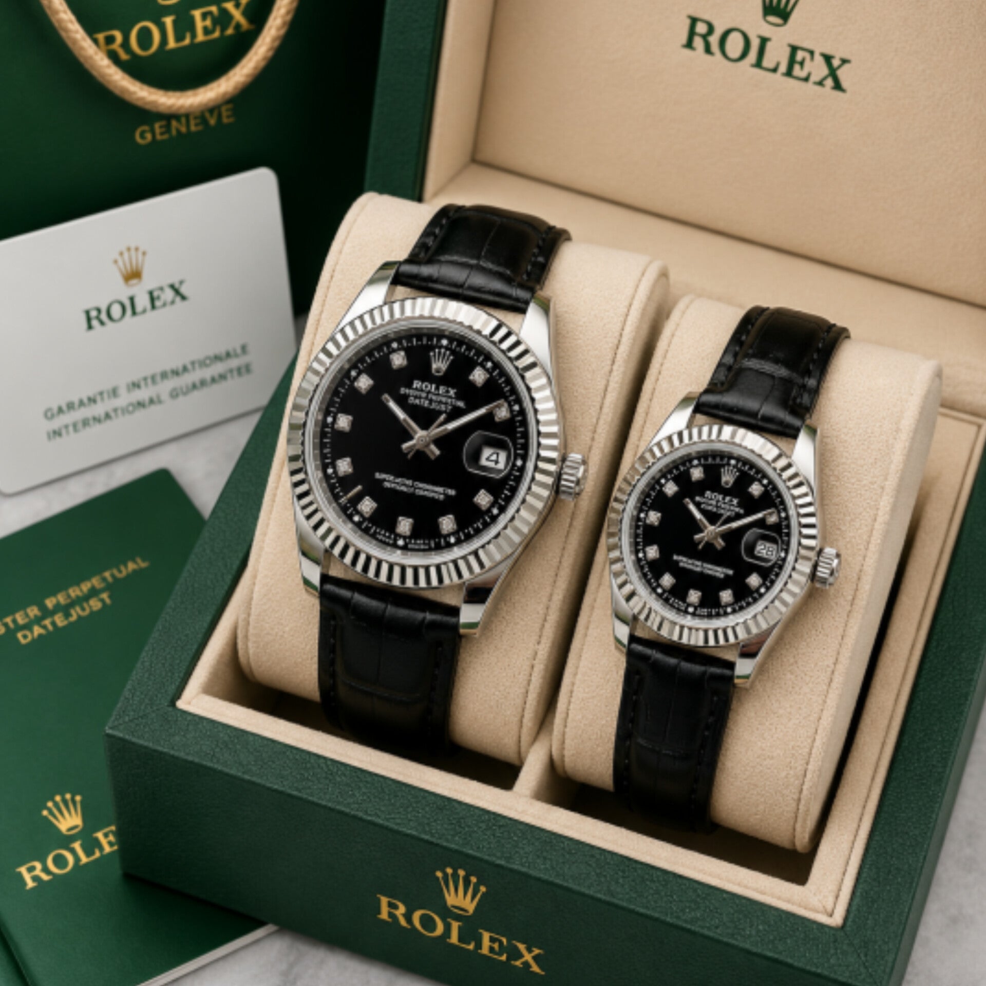 ROLEX DATEJUST GREEN (COUPLE WATCH)
