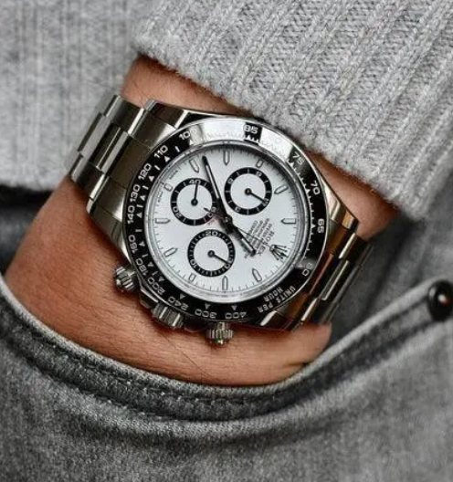 ROLEX DAYTONA SILVER BLACK (AUTOMATIC)