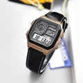 CASIO WATCH WITH LEATHER BELT (BLACK COPPER)