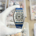 FRANCK MULLER ROSE SILVER BLUE DIAMOND