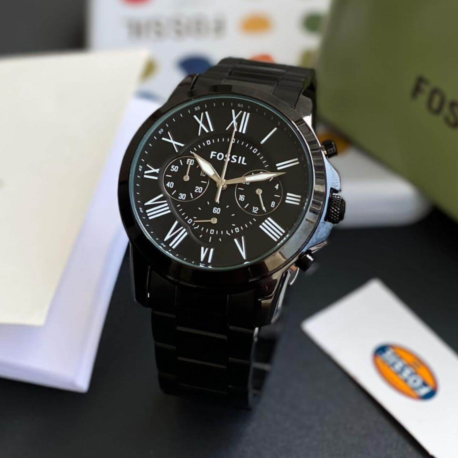 FOSSIL GRANT FULL BLACK WATCH