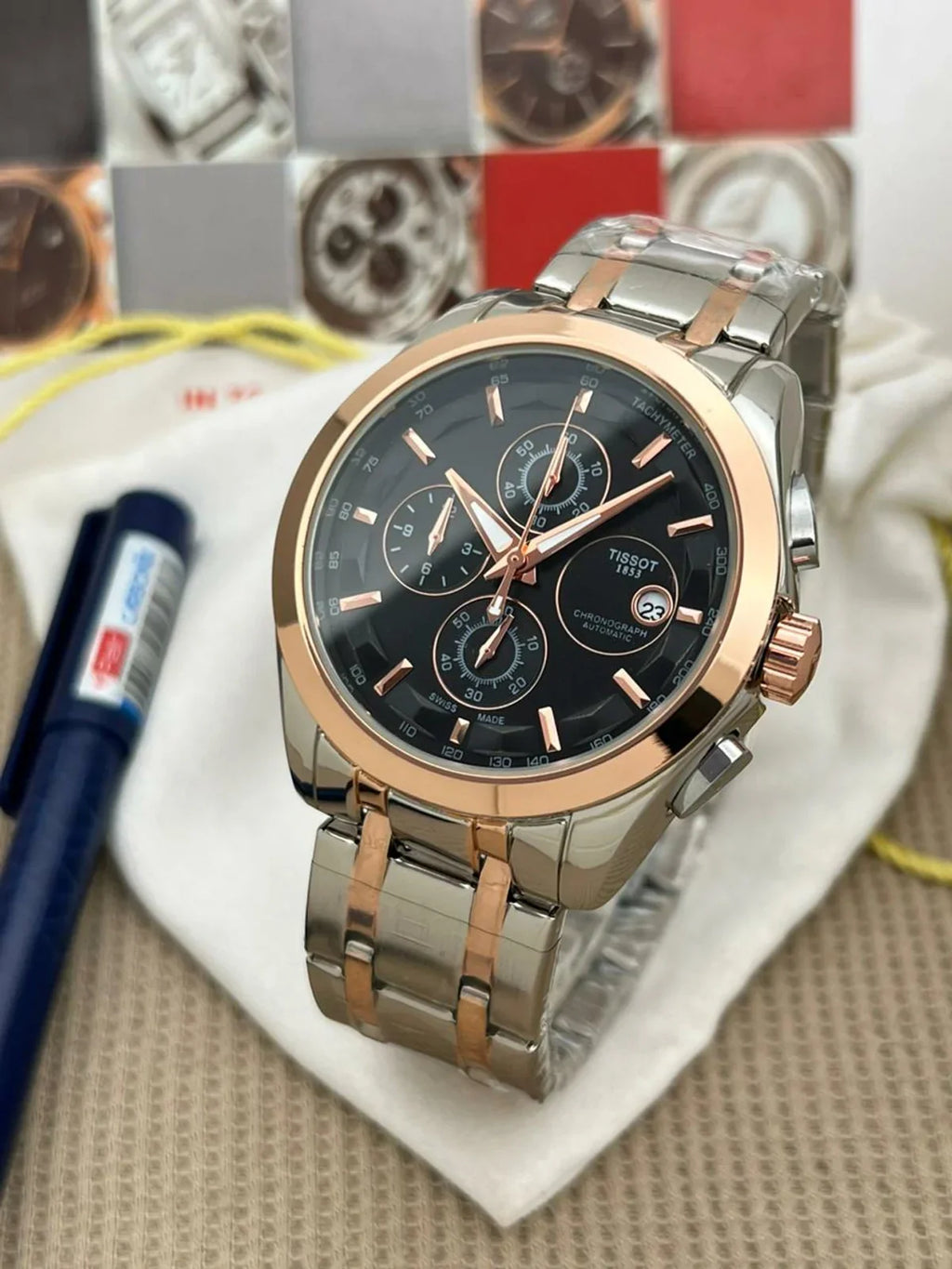 TISSOT 1853 CHRONOGRAPH WATCH (DUAL TONE BLACK)