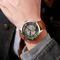 FOSSIL TOWNSMEN GREEN BROWN AUTOMATIC