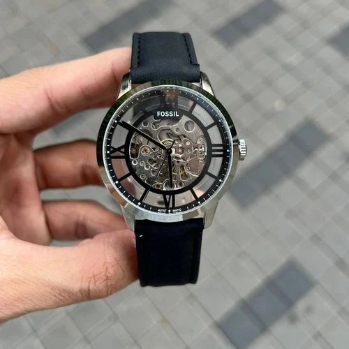 FOSSIL TOWNSMEN SILVER BLACK AUTOMATIC