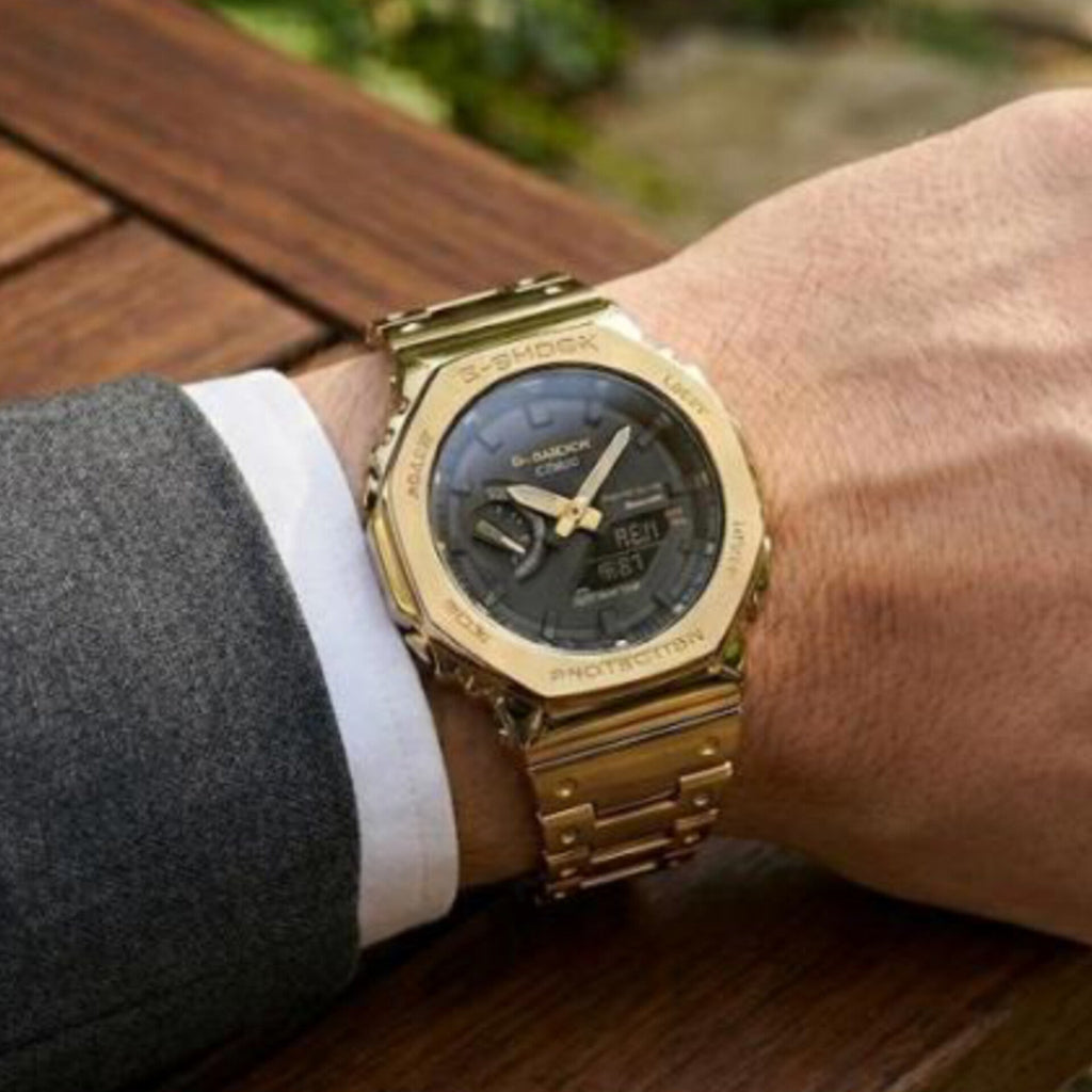 G-SHOCK GMB-2100 METAL WATCH (GOLD BLACK) WITH ORIGINAL METAL BOX