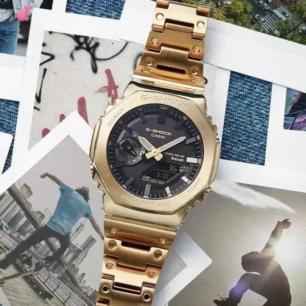 G-SHOCK GMB-2100 METAL WATCH (GOLD BLACK) WITH ORIGINAL METAL BOX