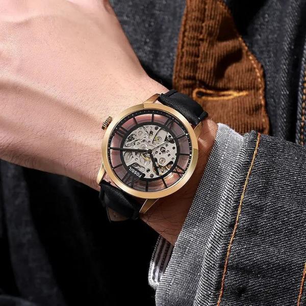 FOSSIL TOWNSMEN GOLD BLACK AUTOMATIC