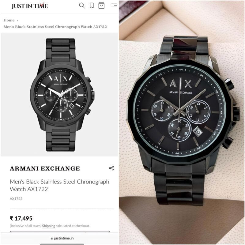 ARMANI EXCHANGE GUNMETAL CHRONOGRAPH FULL BLACK