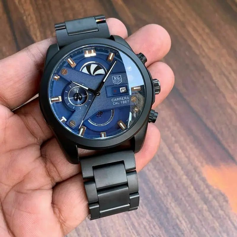 TAG HEUER CR7 BLUE BLACK CHRONOGRAPH WATCH WITH METAL BELT