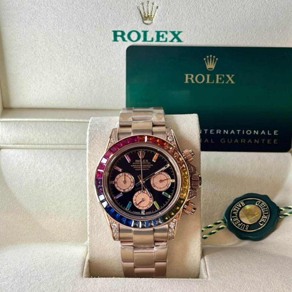 ROLEX RAINBOW CHRONOGRAPH WATCH (ROSE GOLD)