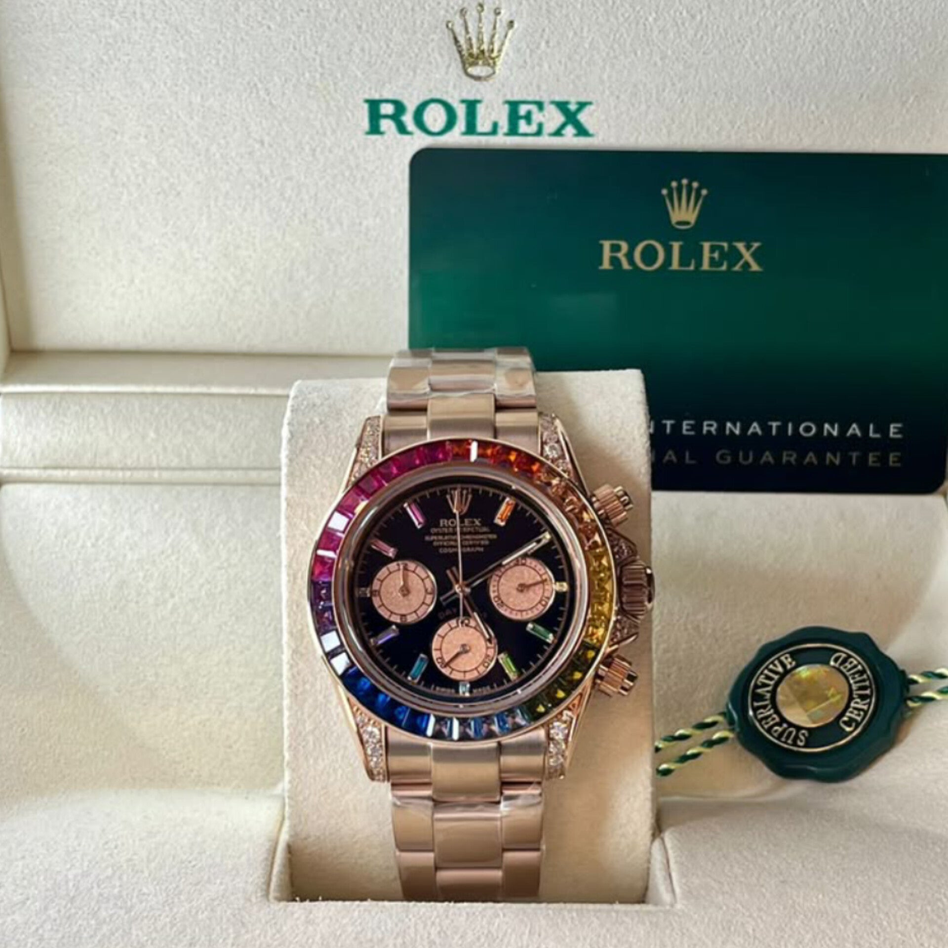 ROLEX RAINBOW CHRONOGRAPH WATCH (ROSE GOLD)