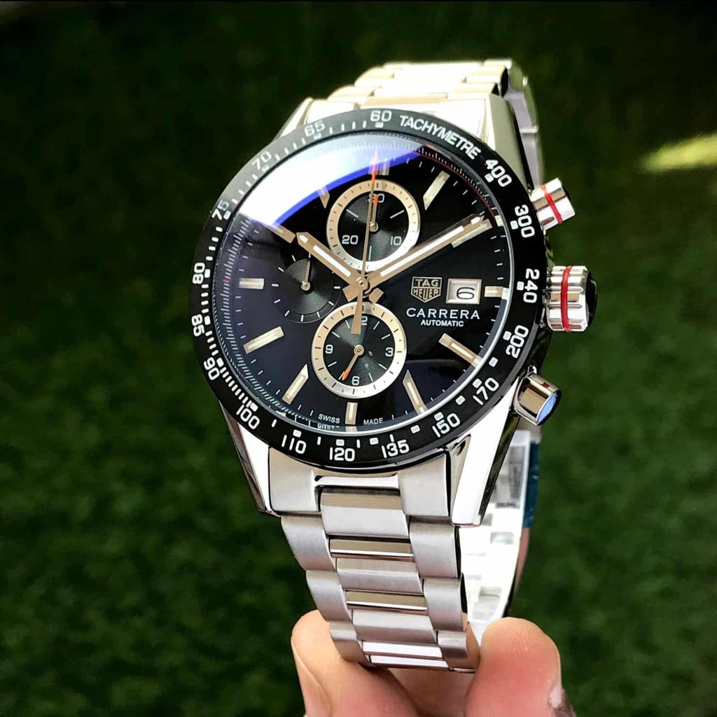 TAG HEUER CALIBAR 16 SILVER BLACK (JAPAN OG MACHINE)