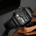 CASIO WATCH WITH LEATHER BELT (FULL BLACK)