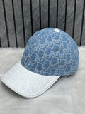 Christian Dior White Denim Canvas Premium Unisex Cap With Brand Polly Bag